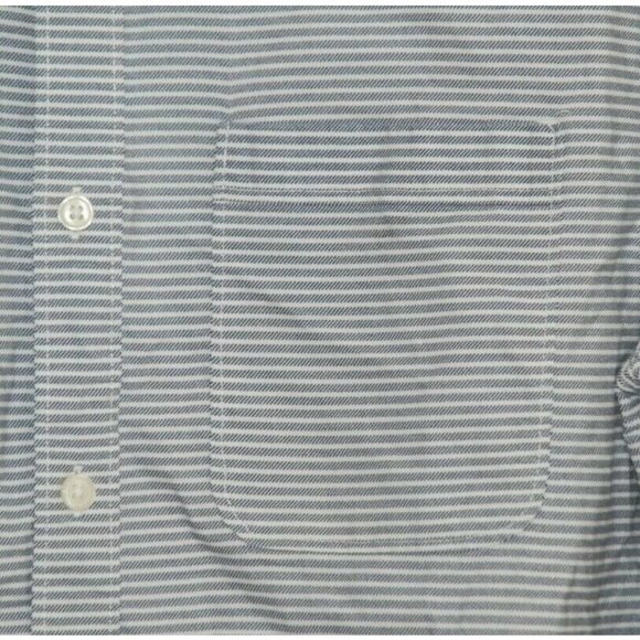 21 Men Men's Gray Striped Shirt Size L Roll Tab - Picture 3 of 10